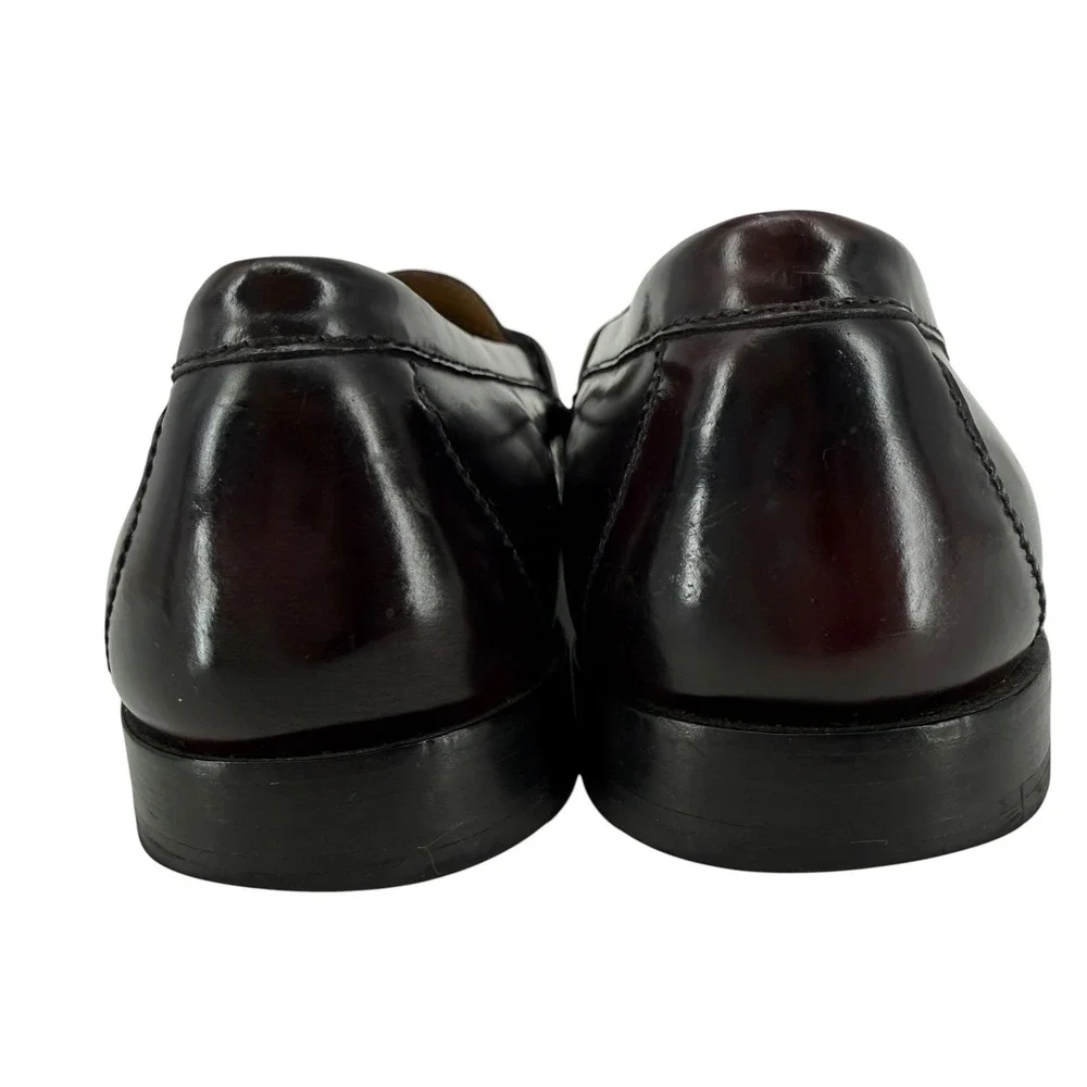 Cole Haan Mens size 10.5 3E Wide Pinch Tassel Loafers Burgundy Leather Slip On